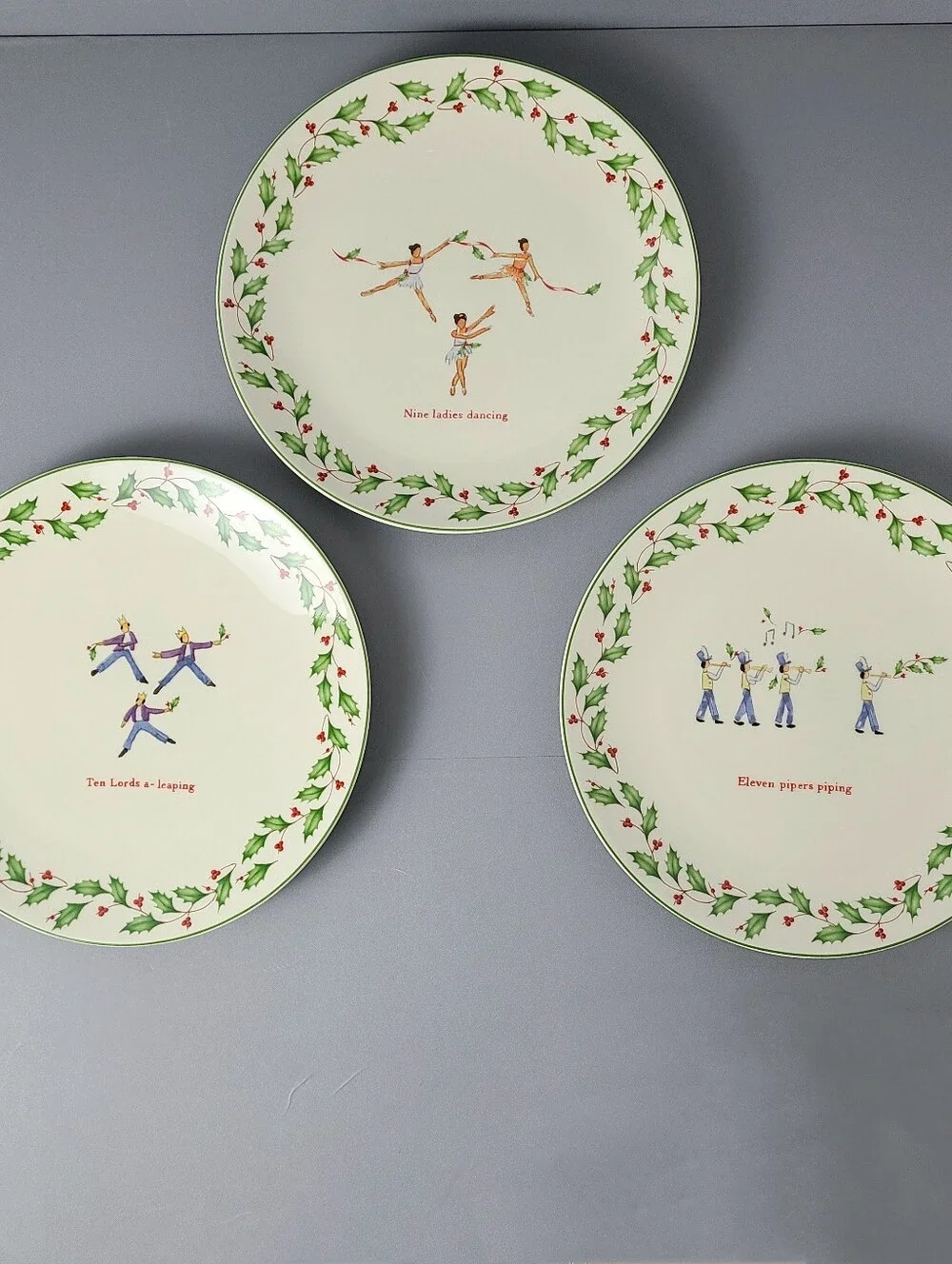 Lenox Dimension Collection 12 Days of Christmas Plates-Set of Three
